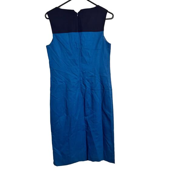 Pendleton Woolen Mills Shift Dress Teal Navy Blue Size 4 Sleeveless - Picture 2 of 7